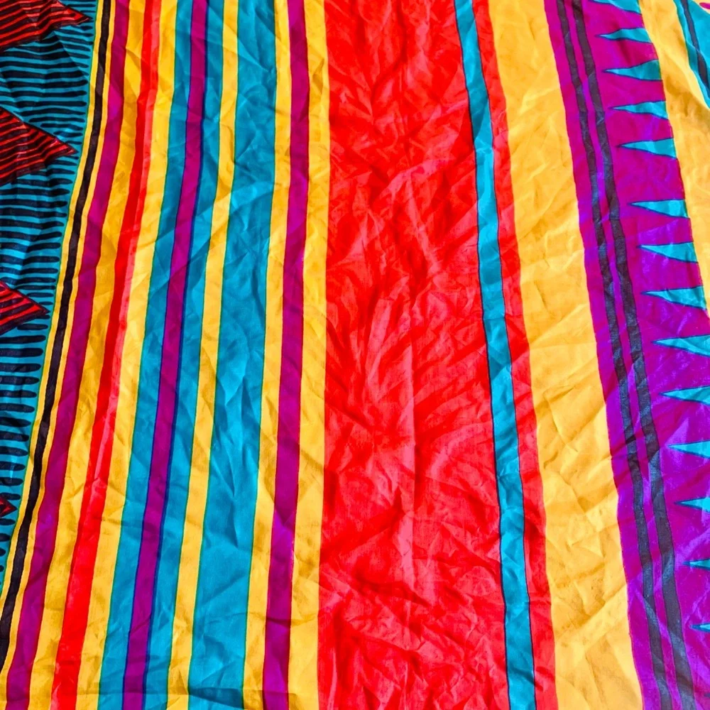 Japanese Silk Square scarf  SUNKYUNG Colorful Geometric Pattern